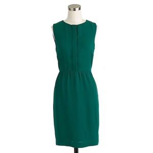 J crew Half-Placket Emerald Green Dress